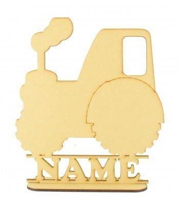 Laser Cut Personalised Tractor Shape on a Stand